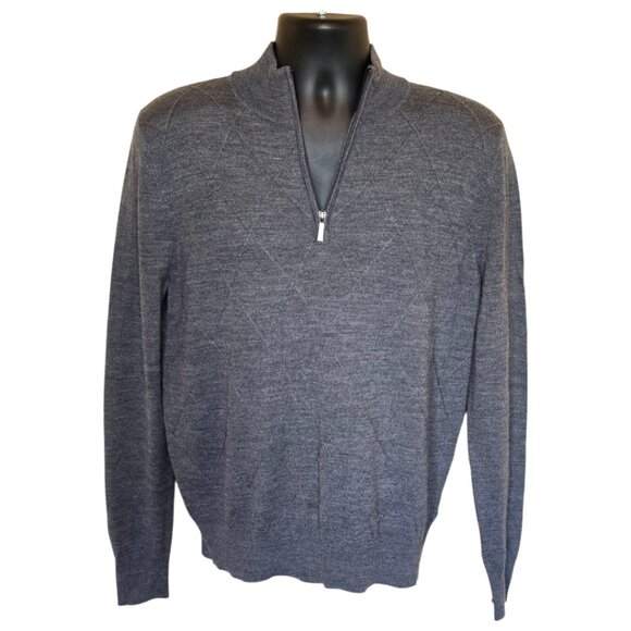 NWOT  -  BROOKS BROTHERS Merino Wool Argyle Quarter Zip Sweater sz S - Picture 2 of 13